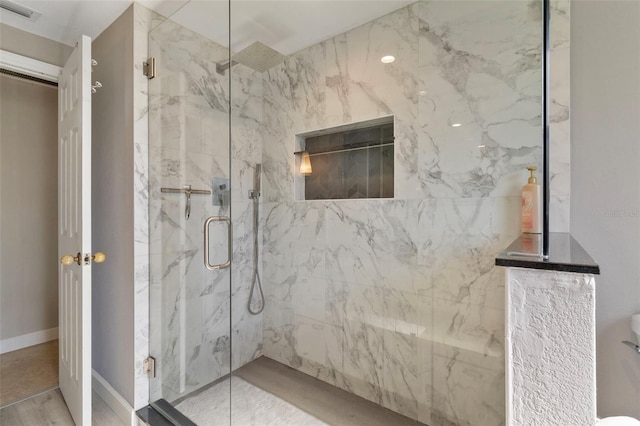 bathroom with walk in shower