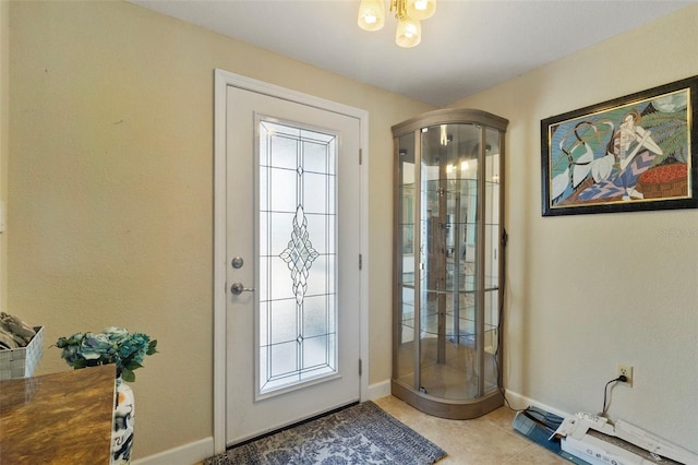 view of tiled entrance foyer