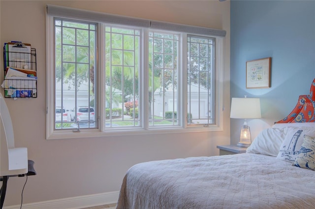 bedroom with multiple windows