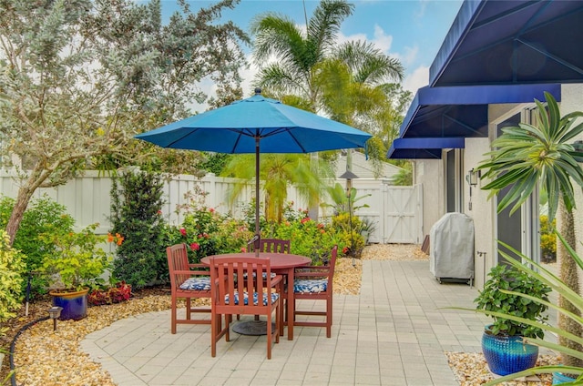 view of patio featuring area for grilling