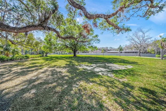 view of yard with fence