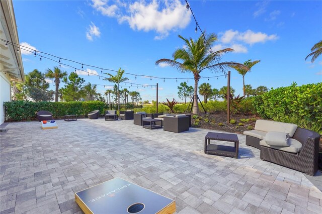 view of patio featuring an outdoor living space