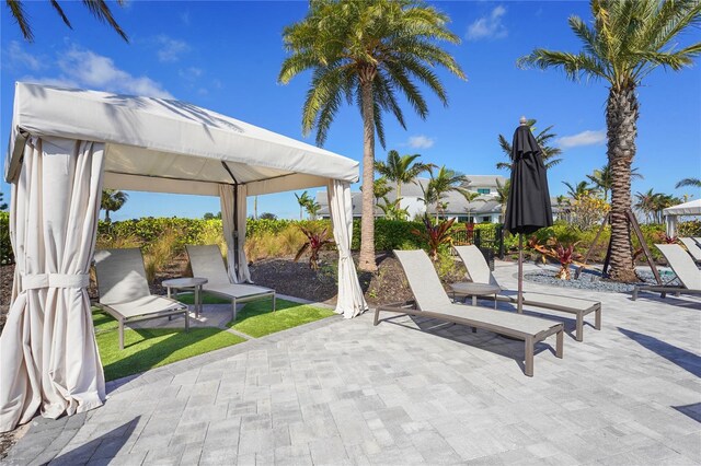 view of patio with a gazebo