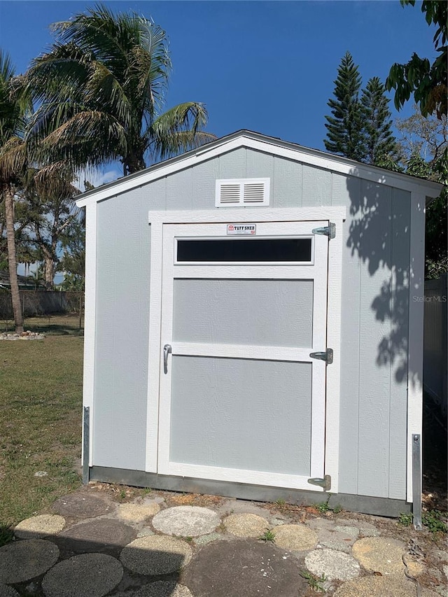 view of shed