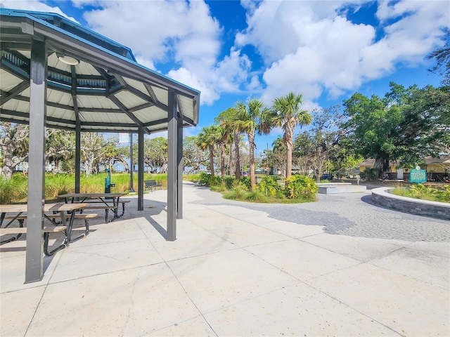 view of property's community with a gazebo