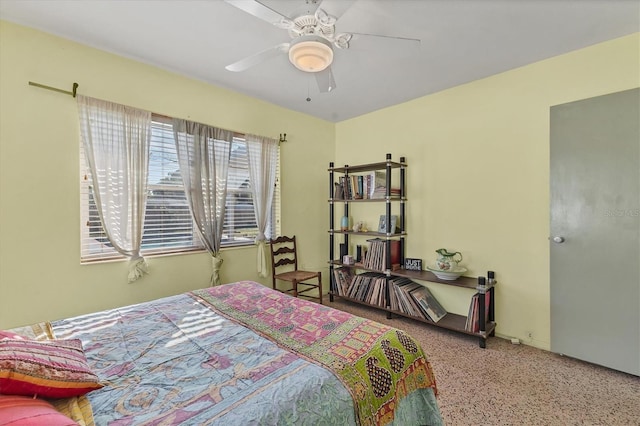 bedroom featuring ceiling fan