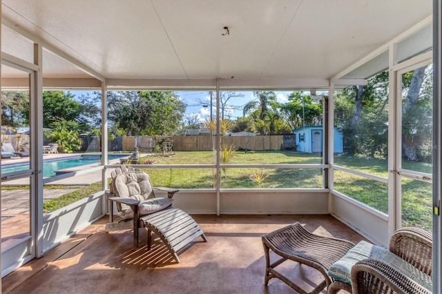 view of sunroom