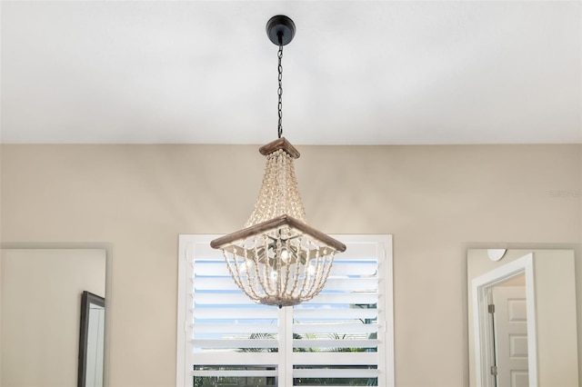 room details with a chandelier