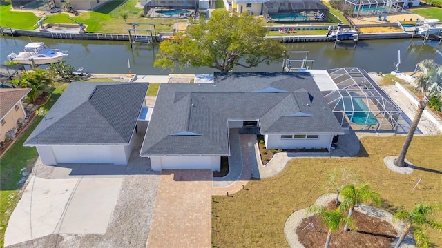 1950 Fairview Dr, Englewood, FL 34223 - birds eye view of property featuring a water view