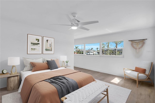 1950 Fairview Dr, Englewood, FL 34223 - bedroom featuring hardwood / wood-style floors and ceiling fan