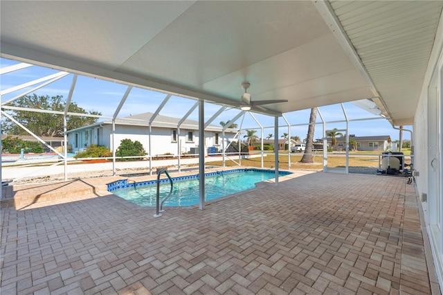 1950 Fairview Dr, Englewood, FL 34223 - view of swimming pool with a patio and glass enclosure