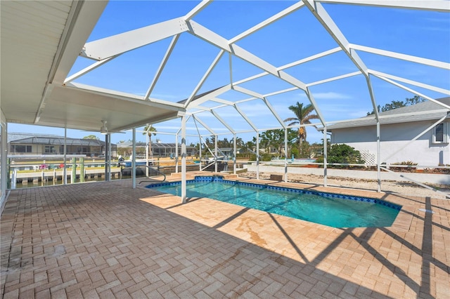 1950 Fairview Dr, Englewood, FL 34223 - view of swimming pool featuring a patio area and glass enclosure