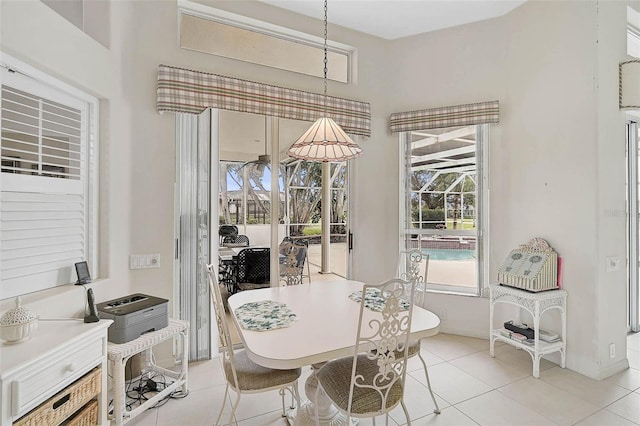 view of tiled dining area