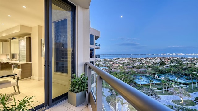 balcony with a water view