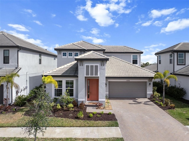 view of property featuring a garage