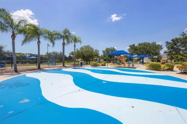 view of community with a playground