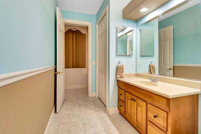 bathroom featuring vanity and tile patterned floors