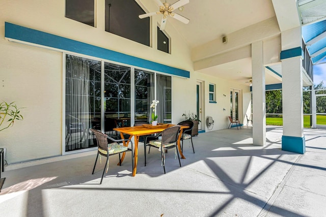 view of patio with ceiling fan