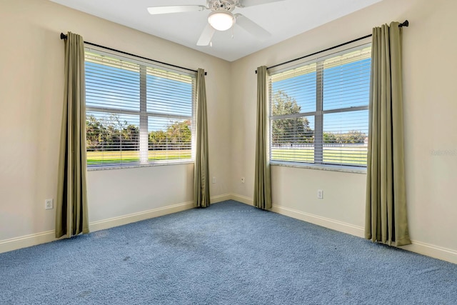 5750 Saddle Oak Trl, Sarasota, FL 34241 - spare room with ceiling fan, plenty of natural light, and carpet floors