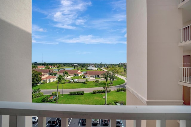 balcony featuring a residential view