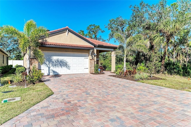 exterior space featuring a garage