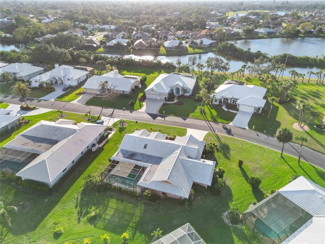 534 Warwick Ln, Venice, FL 34293 - bird's eye view featuring a water view and a residential view