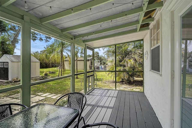 view of unfurnished sunroom