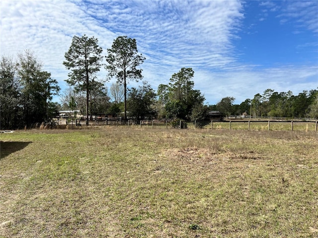 view of yard with a rural view