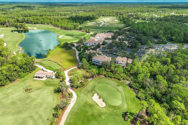 19424 Ganton Ave, Lakewood Ranch, FL 34202 - aerial view featuring golf course view, a water view, and a forest view