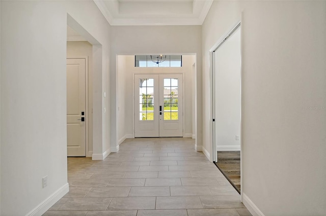 552 Bocelli Dr, North Venice, FL 34275 - entrance foyer with french doors and baseboards