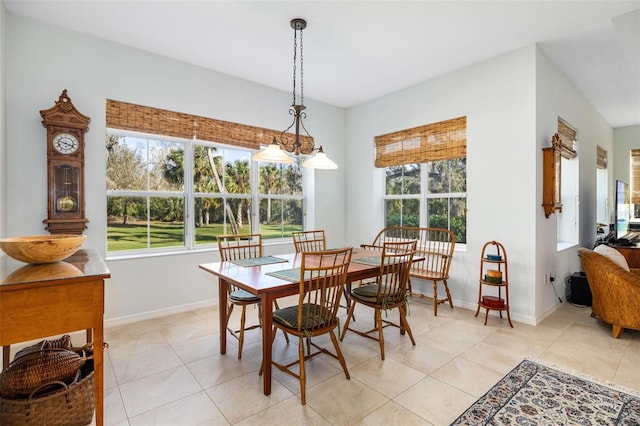 view of tiled dining space