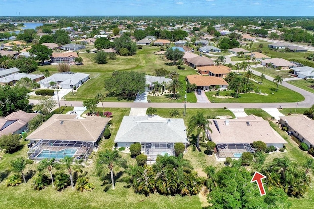 aerial view with a residential view