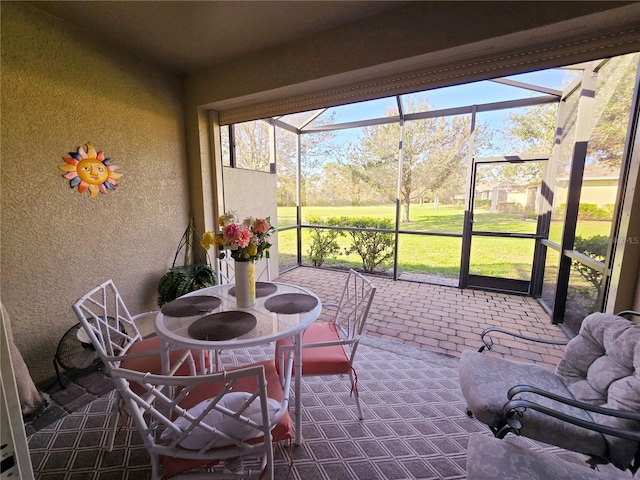 sunroom / solarium with a healthy amount of sunlight