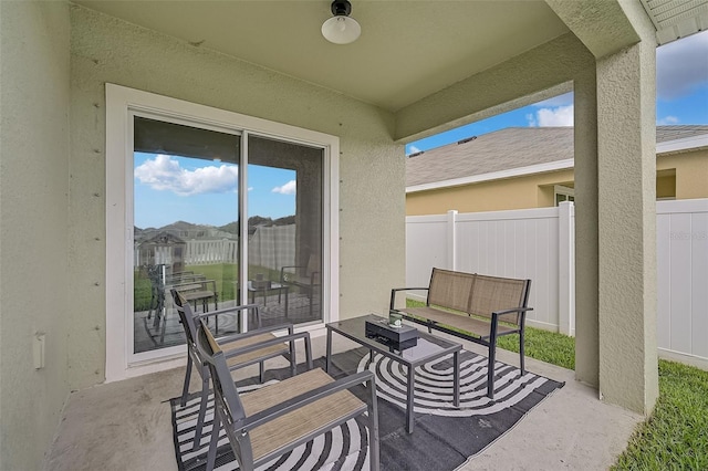 view of patio / terrace featuring an outdoor living space