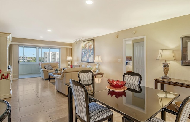 view of tiled dining room