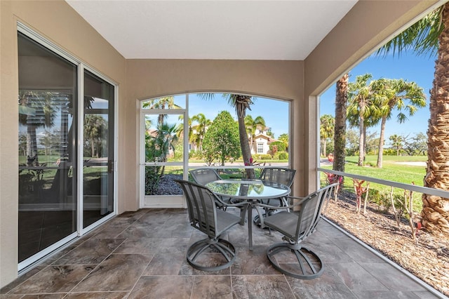 view of sunroom