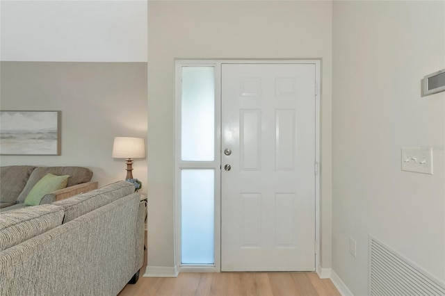 entrance foyer with light hardwood / wood-style floors