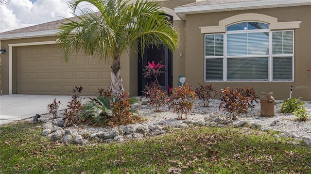 exterior space featuring a garage