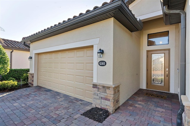 garage with driveway