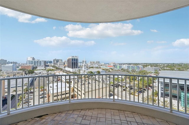 balcony with a view of city