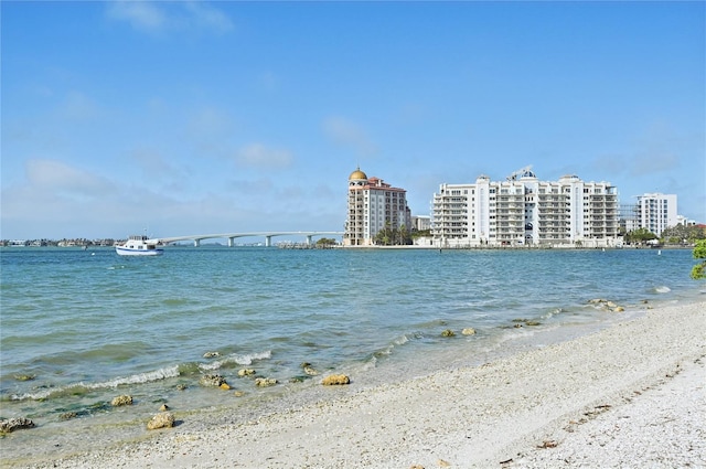 property view of water with a view of city