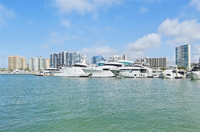 water view featuring a city view