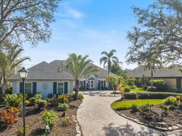 view of single story home