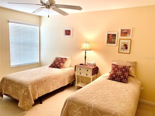 7649 Quinto Dr, Sarasota, FL 34238 - carpeted bedroom with ceiling fan and baseboards
