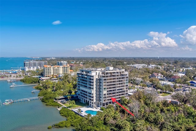 500 N Osceola Ave Unit 203, Clearwater, FL 33755 - bird's eye view of a large body of water and a pool area