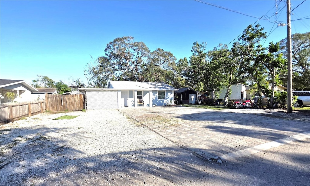 view of single story home