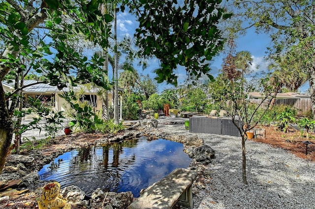 view of yard with fence