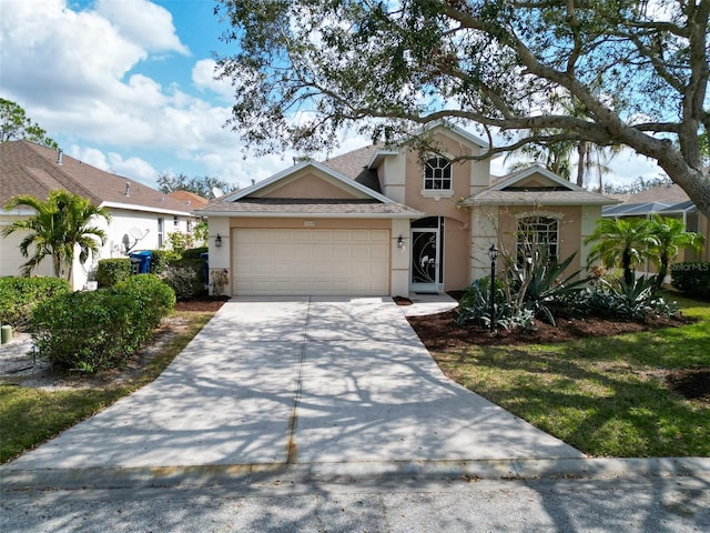 view of front of house with a garage