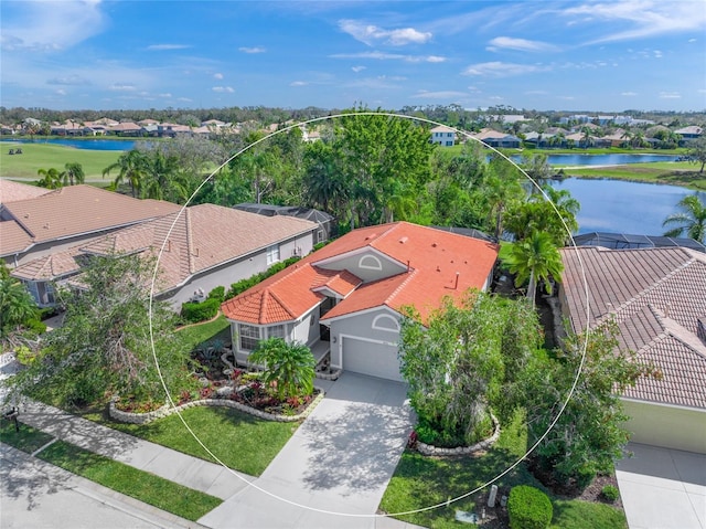8956 Stone Harbour Loop, Bradenton, FL 34212 - drone / aerial view featuring a residential view, view of golf course, and a water view