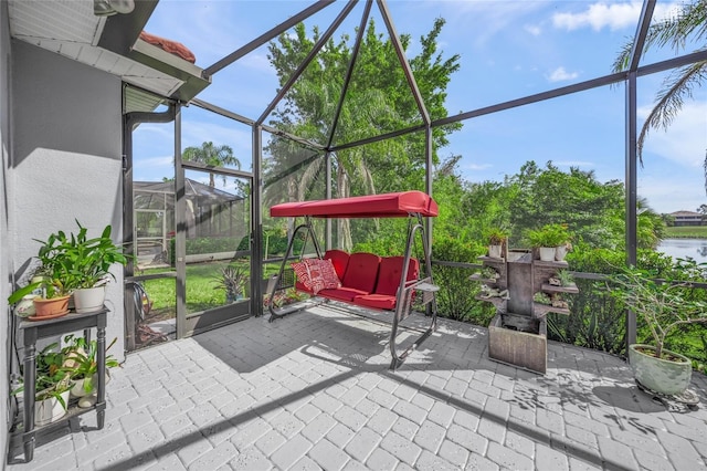 8956 Stone Harbour Loop, Bradenton, FL 34212 - view of patio featuring glass enclosure